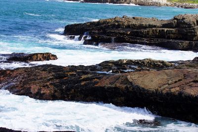 Scenic view of rocks in sea