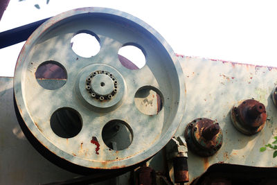 Close-up of rusty machine part