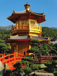 View of temple building against sky