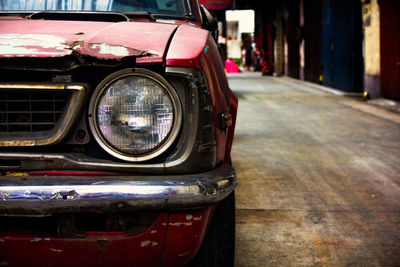 Close-up of vintage car