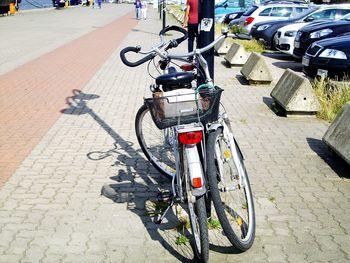 Bicycle parked in parking lot