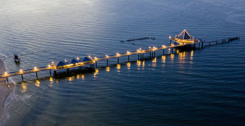 High angle view of pier over sea