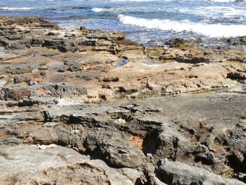 Scenic view of rocky beach