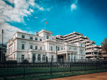 Building against blue sky