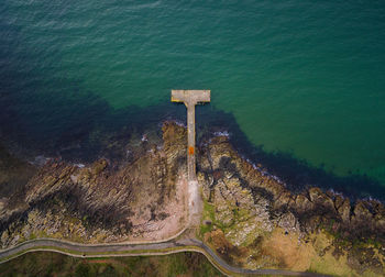 High angle view of sea shore