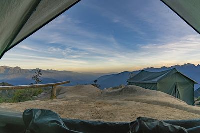 Scenic view of landscape against sky during sunset