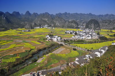 Aerial view of a field