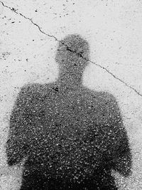 High angle view of person standing on street