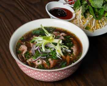 Close-up of soup in bowl