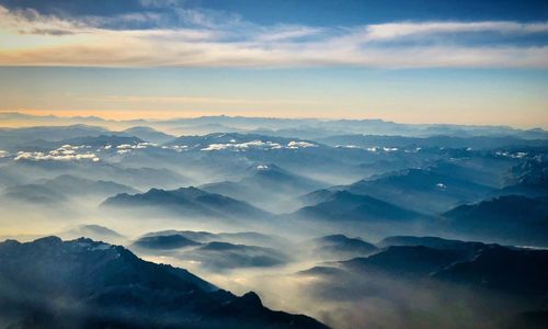 Scenic view of mountains against sky