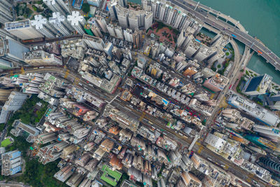 Aerial view of buildings in city