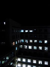 Low angle view of building at night