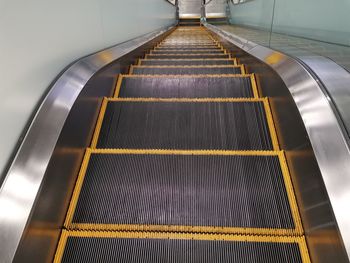 High angle view of escalator