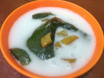 Close-up of soup in bowl