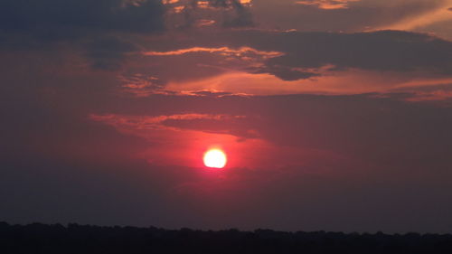 Scenic view of dramatic sky during sunset