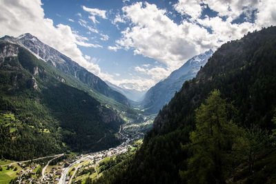 Scenic view of mountains against sky