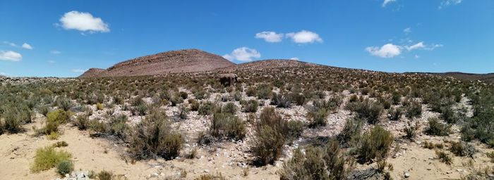 Panoramic view of desert against sky