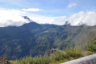 Scenic view of mountains against sky