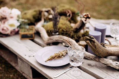 Close-up of food on table