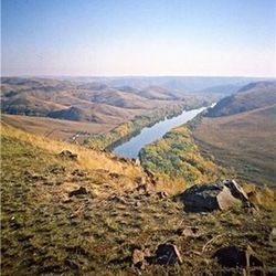 Scenic view of landscape against clear sky