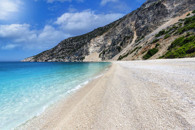 Scenic view of beach against sky