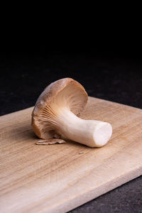 High angle view of bread on cutting board