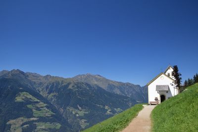 Scenic view of mountains against clear sky