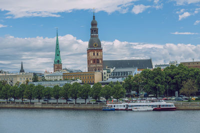 View of buildings against sky in city