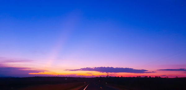 Road against sky during sunset