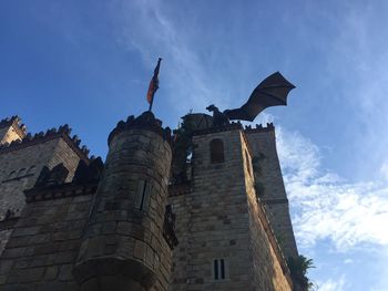 Low angle view of fort against blue sky