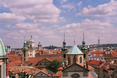 Aerial view of townscape against sky