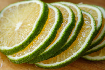 Close-up of lemon on table