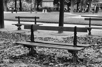 Empty bench in park