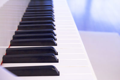 Close-up of piano keys