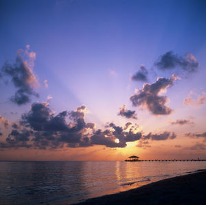 Scenic view of sea at sunset