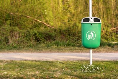 Close-up of garbage bin