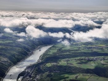 Aerial view of landscape against sky