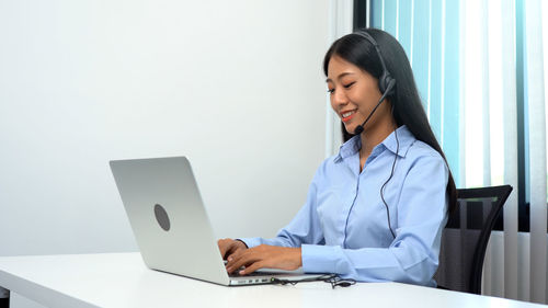 Businesswoman working at office