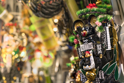 Close-up of statue against blurred background