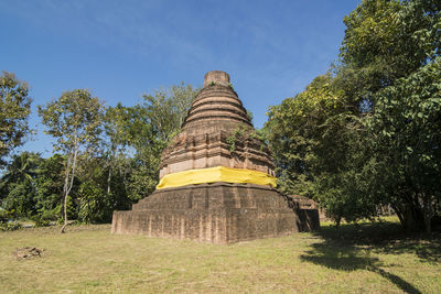 Low angle view of temple against sky