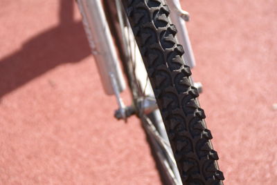 Close-up of bicycle wheel