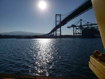 Bridge over sea against sky