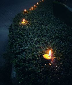 Illuminated light painting at night