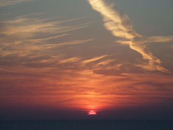 Scenic view of sea at sunset