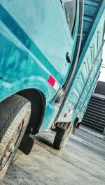 View of train against blue sky