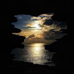 Scenic view of sea at sunset