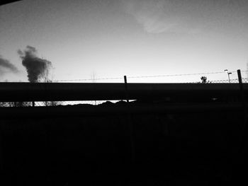 Silhouette of birds against clear sky