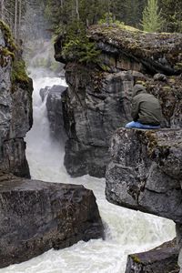 Scenic view of waterfall