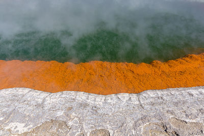 High angle view of rocks on land