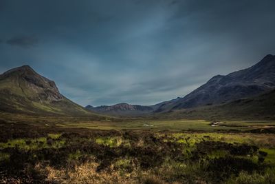 Scenic view of mountains against sky